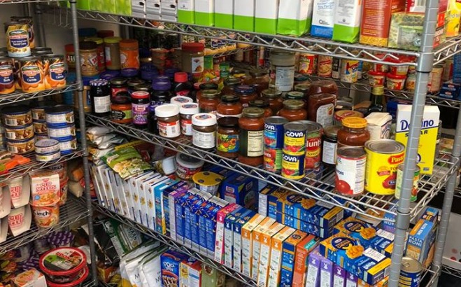Shelves of food in the falcon bazaar